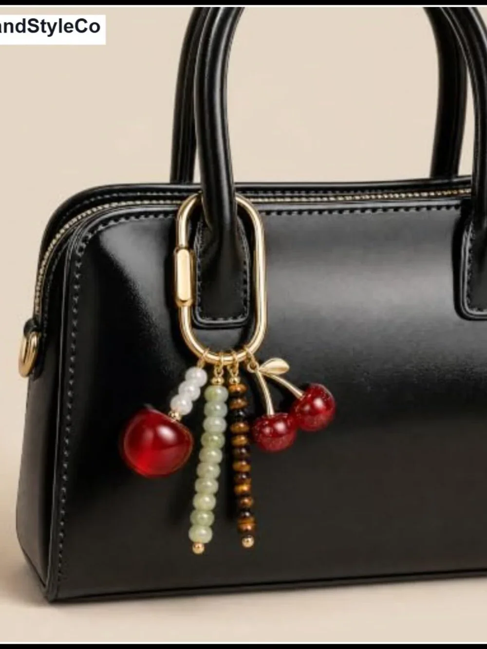 Beaded Bag Charms with Brass Clasp Keychains